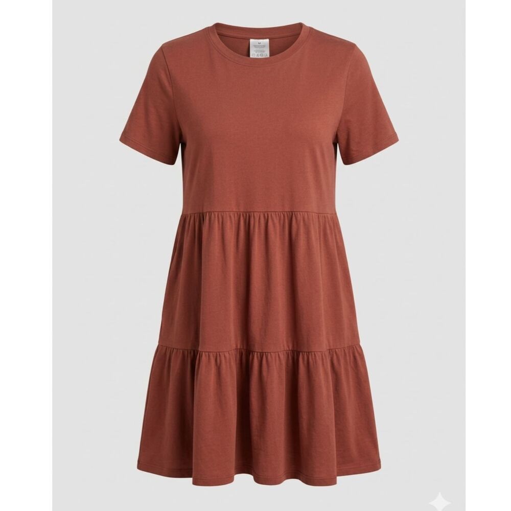 OLD NAVY SHORT SLEEVE CASUAL EVERYDAY WEAR TIERED KNIT DRESS SIZE MEDIUM